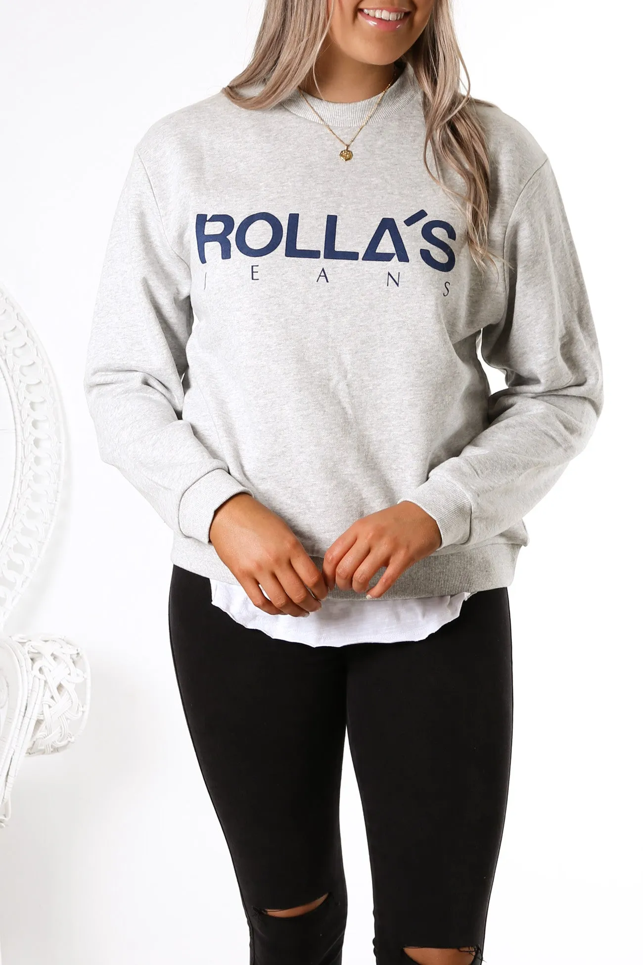 Vintage Logo Sweater Grey Marle