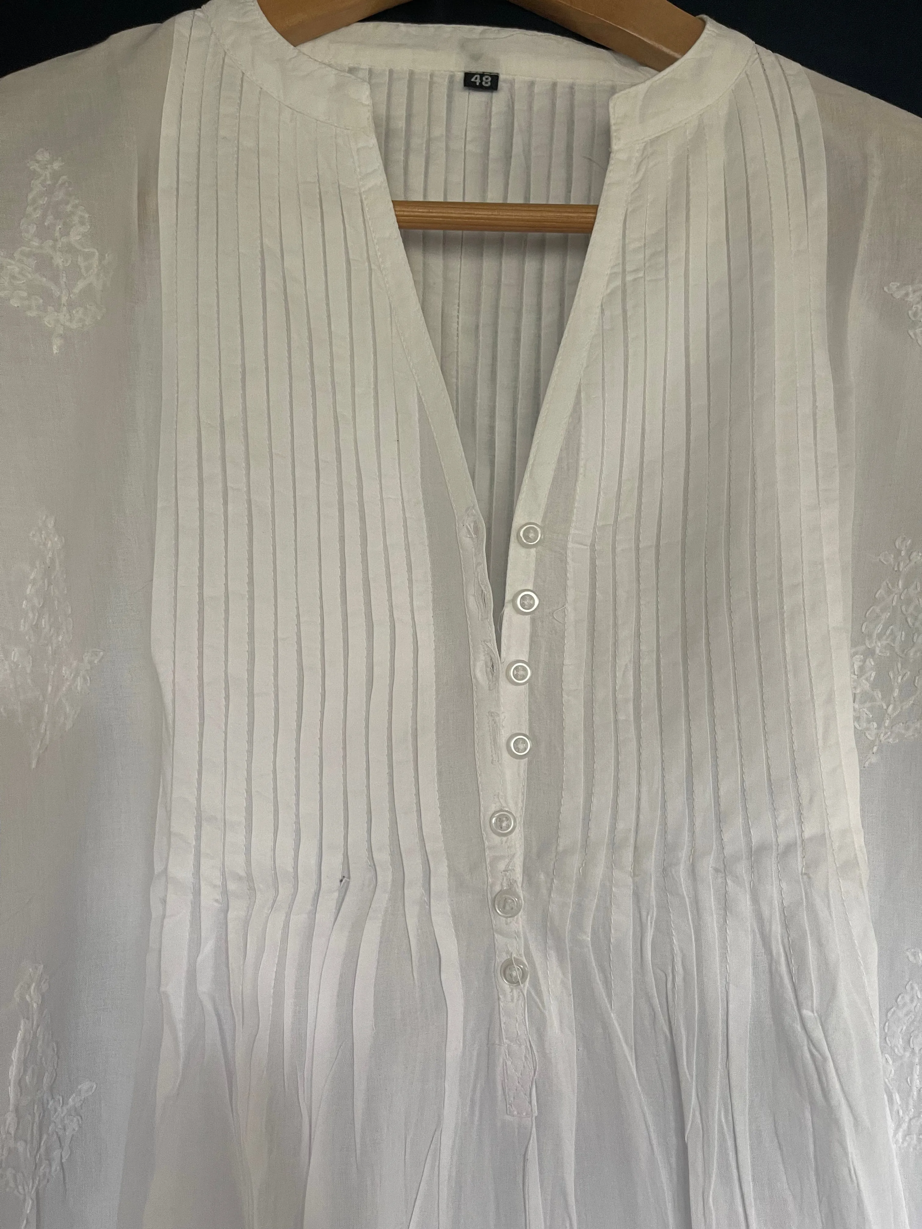 White on White Embroidered - Beach Cover Short