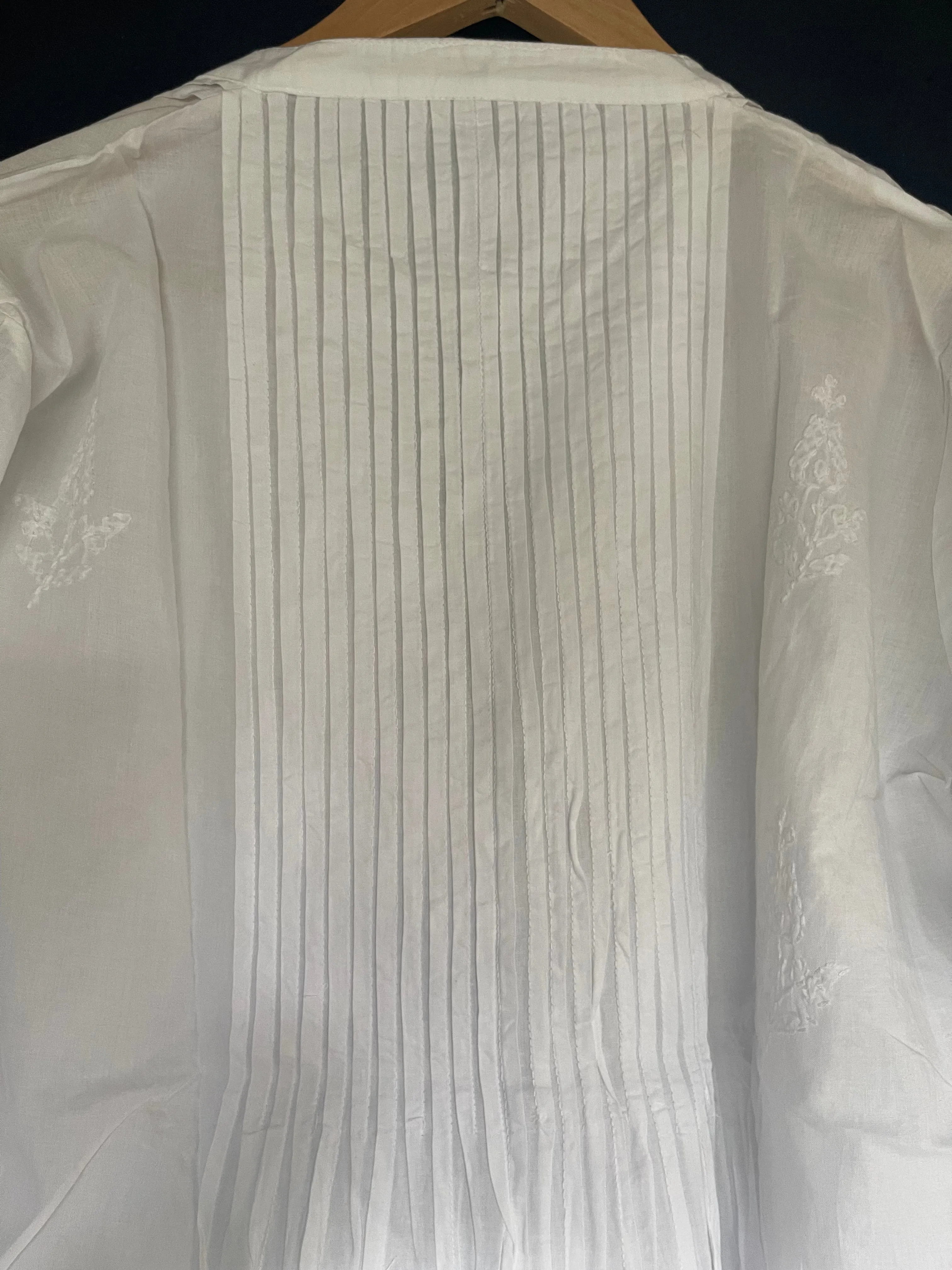 White on White Embroidered - Beach Cover Short