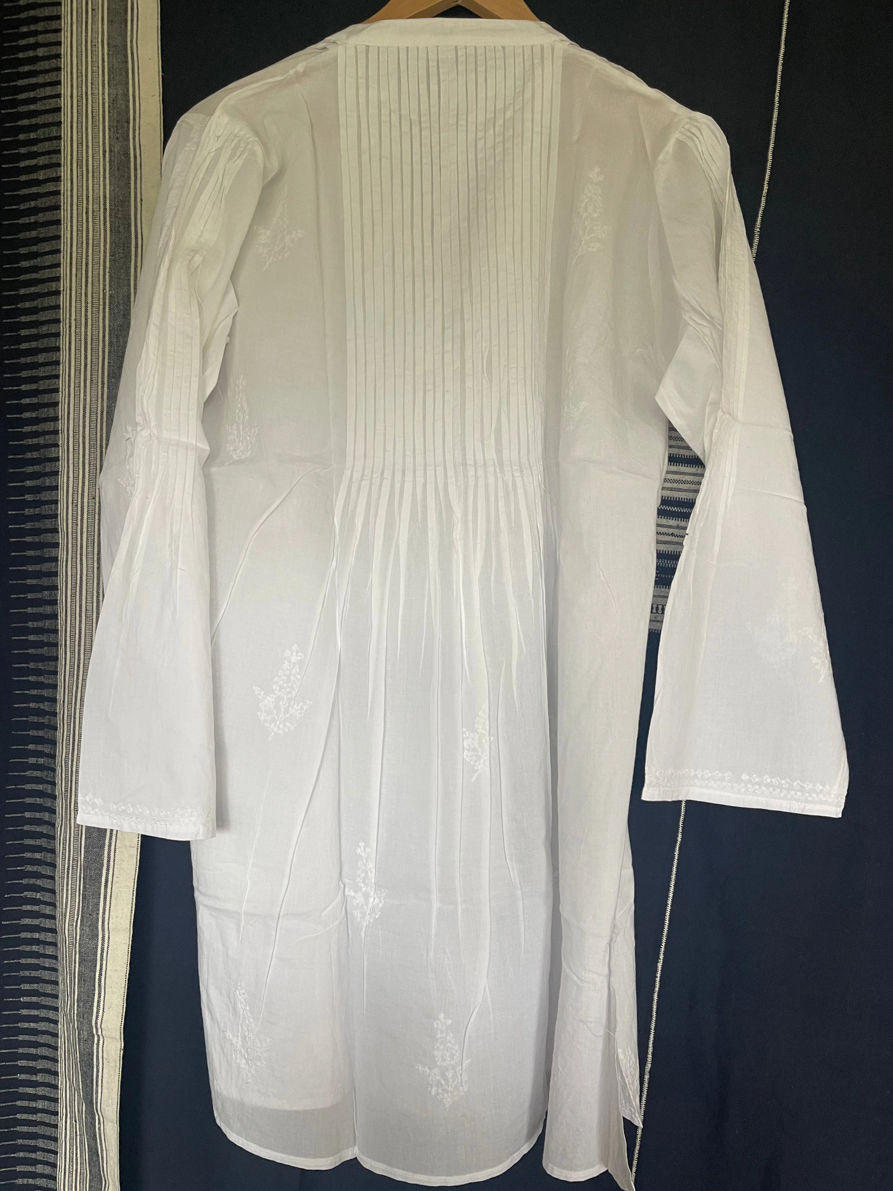 White on White Embroidered - Beach Cover Short