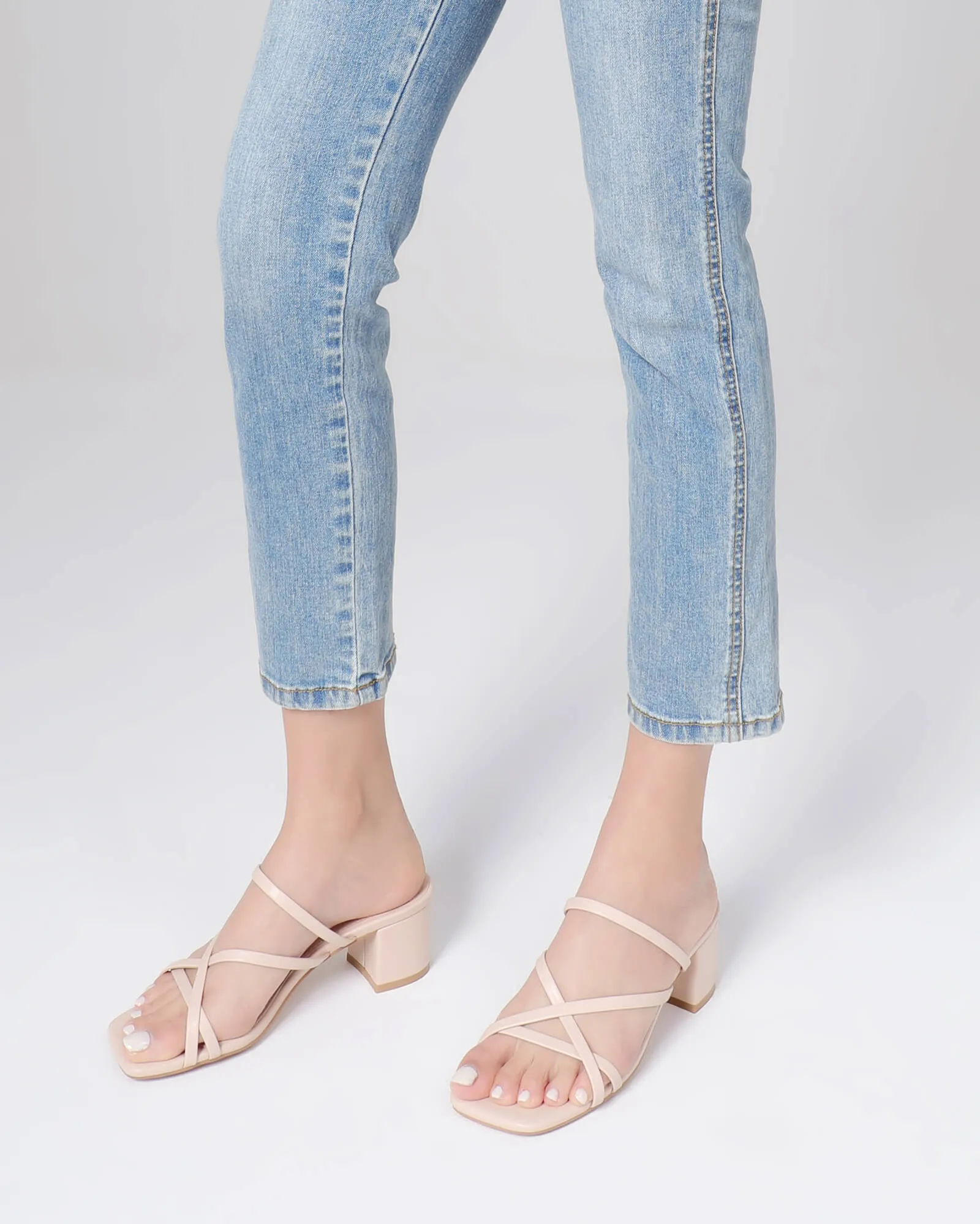 Women Slip On Strappy Heels