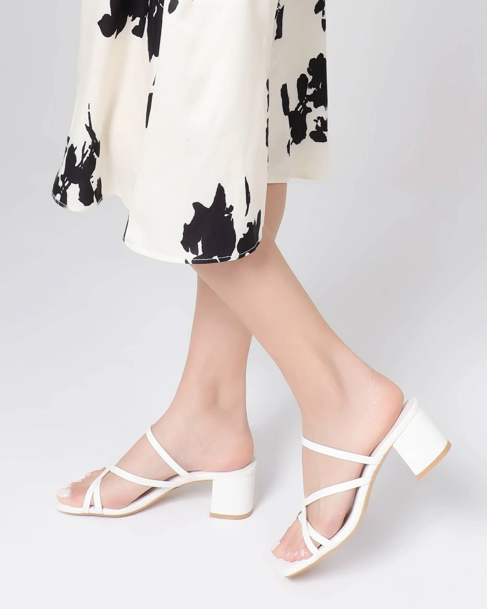 Women Slip On Strappy Heels