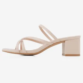 Women Slip On Strappy Heels