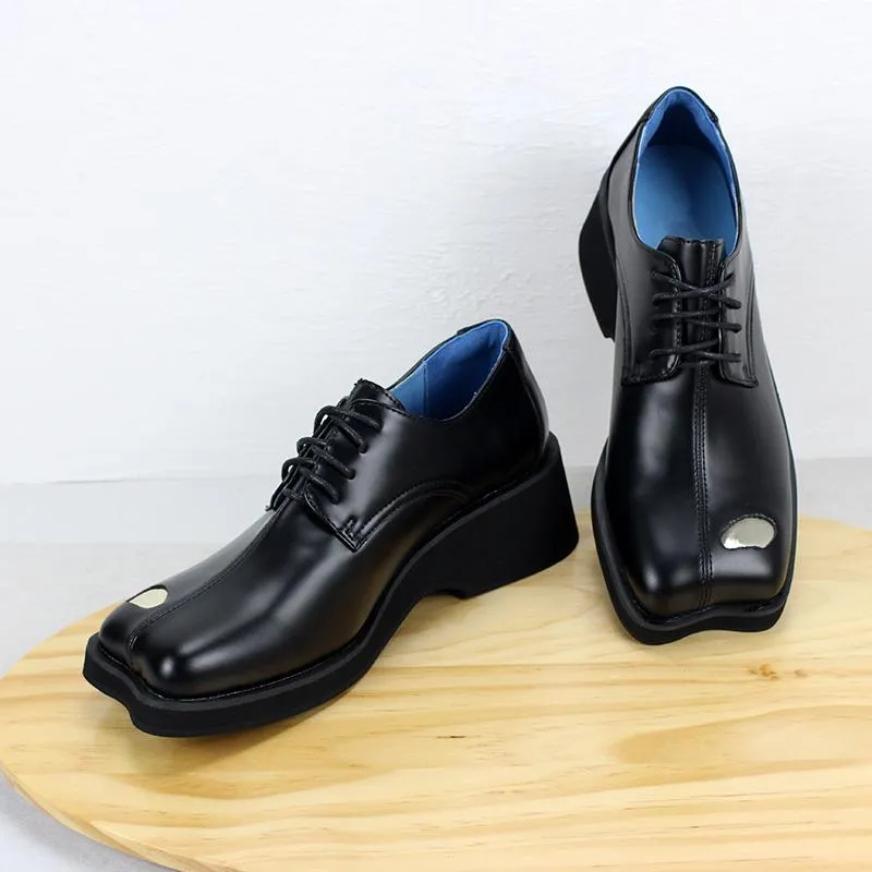 Women's Gothic Punk Lace-up Wedge Loafers Shoes