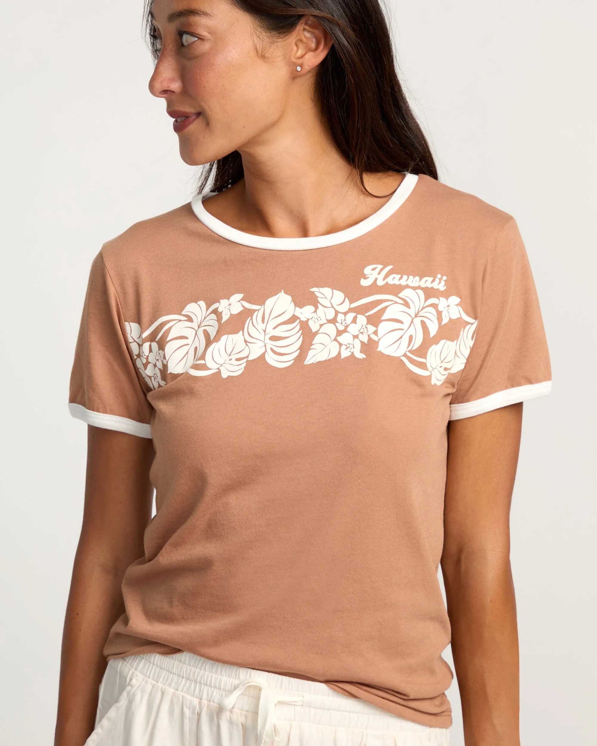 Womens Mala Ringer Short Sleeve Tee - Kona